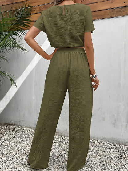 Harper | Solid Casual Pants With Free Top