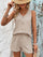 Emilia | Solid 2-Piece Set with Button Front V-Neck Top & Relaxed Shorts