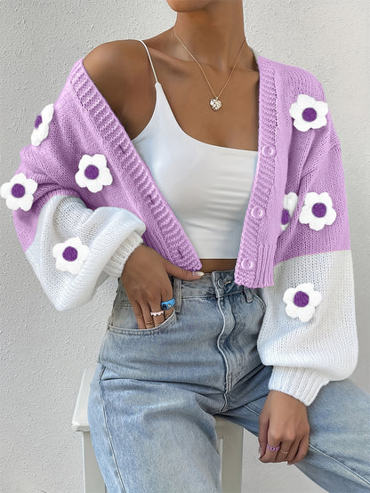 Maeve & Co™ - Floral Knit Button Cardigan