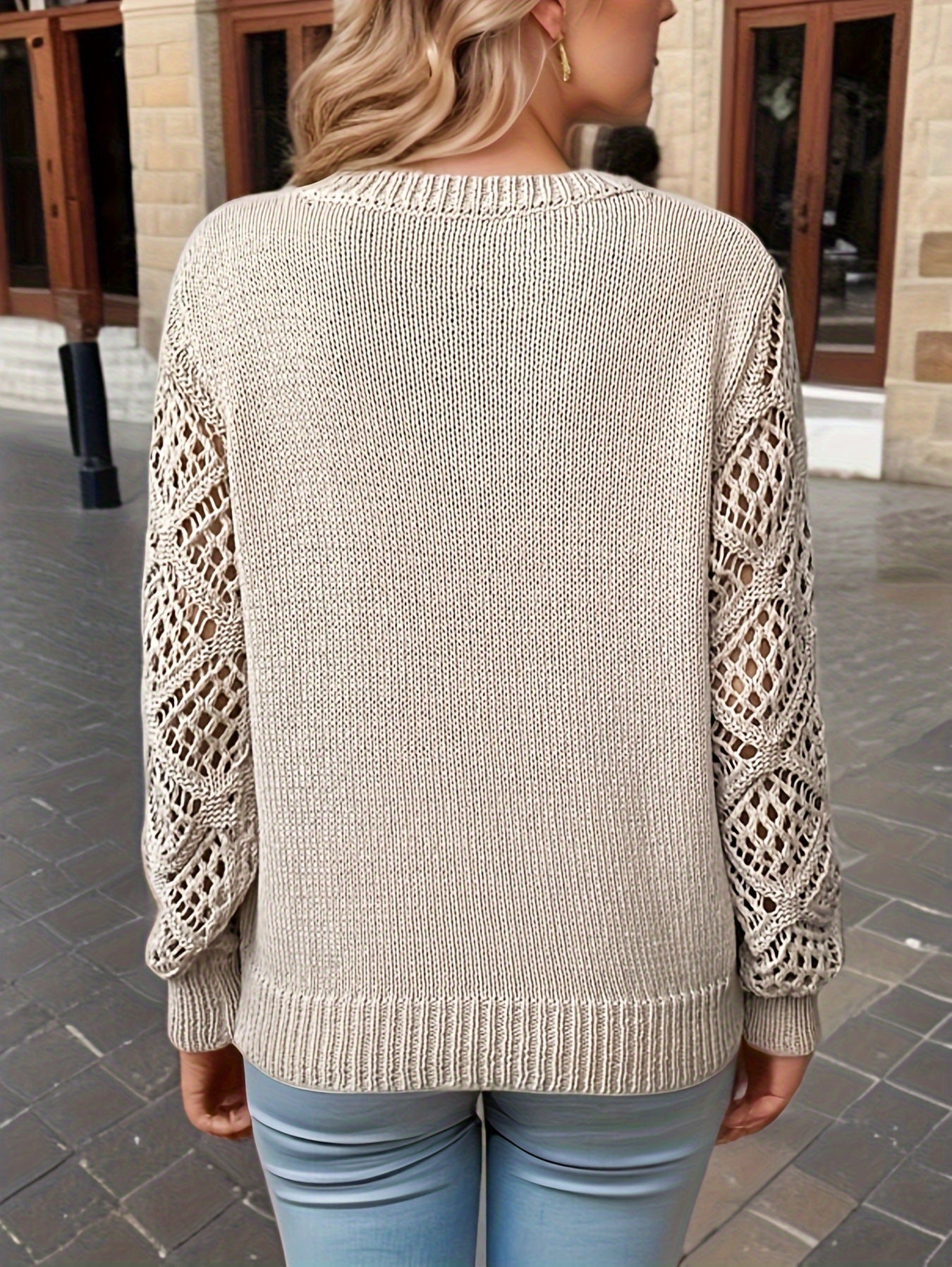 STACEY | SCANDINAVIAN HOLLOW KNIT SWEATER