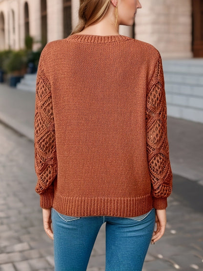 STACEY | SCANDINAVIAN HOLLOW KNIT SWEATER