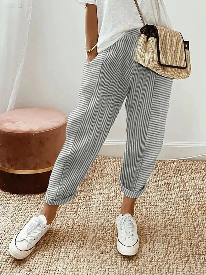 Lora™ | Striped Cotton Pants